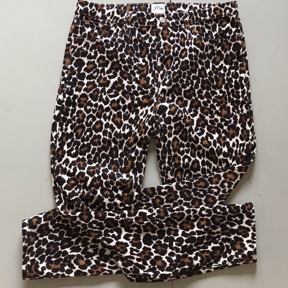 J. CREW ReImagined High Rise Animal Print Pants Stretch Corduroys Jeans - Picture 5 of 12